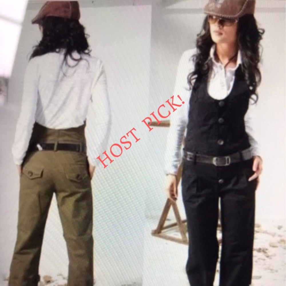 Khaki Cotton Halter Vest Pants